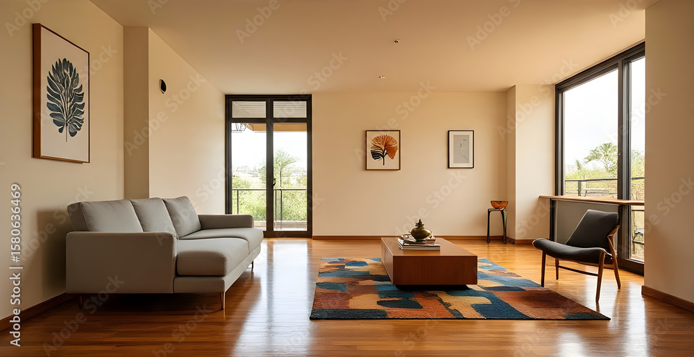 Fototapeta premium inside a mid-century modern apartment