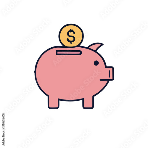Saving for the Future: A charming pink piggy bank patiently awaits another deposit, symbolizing financial security and savings for the future.