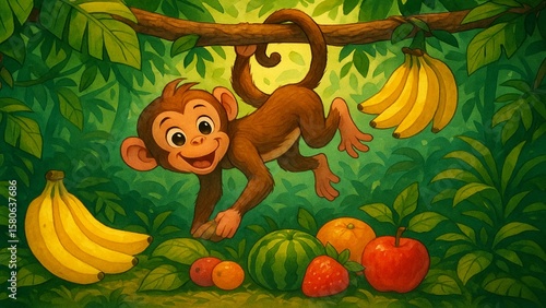playful monkey in jungle.jpg