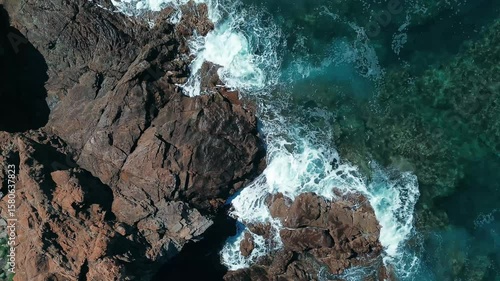 4K Drone Footage of Rocky Coastline with Crashing Waves – Aerial Ascending Shot in Tuscany, Italy