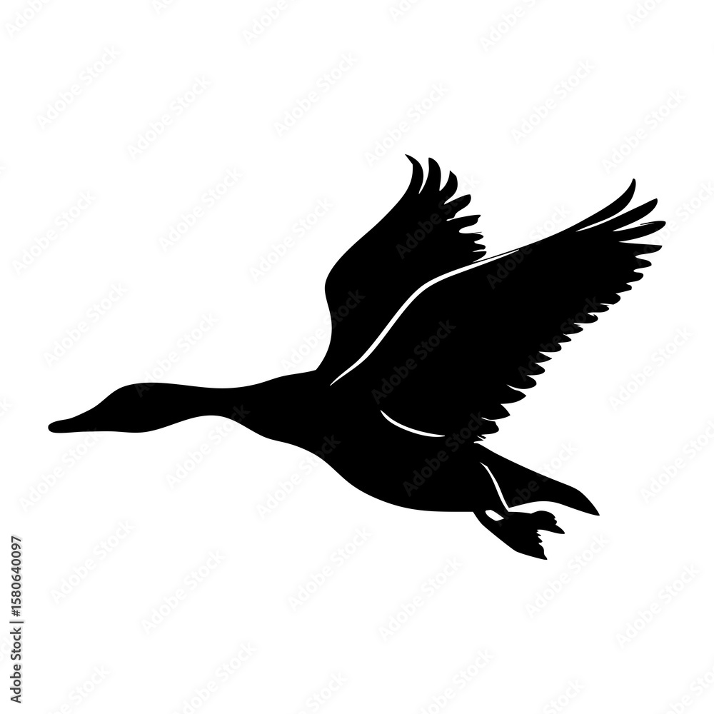 Obraz premium A Duck Silhouette Vector Illustration