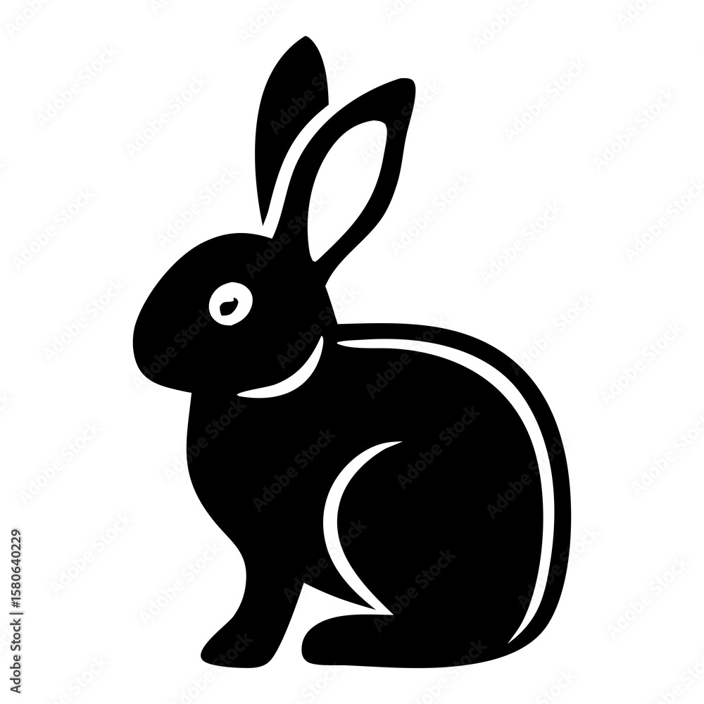 Obraz premium Rabbit Silhouette Vector illustration
