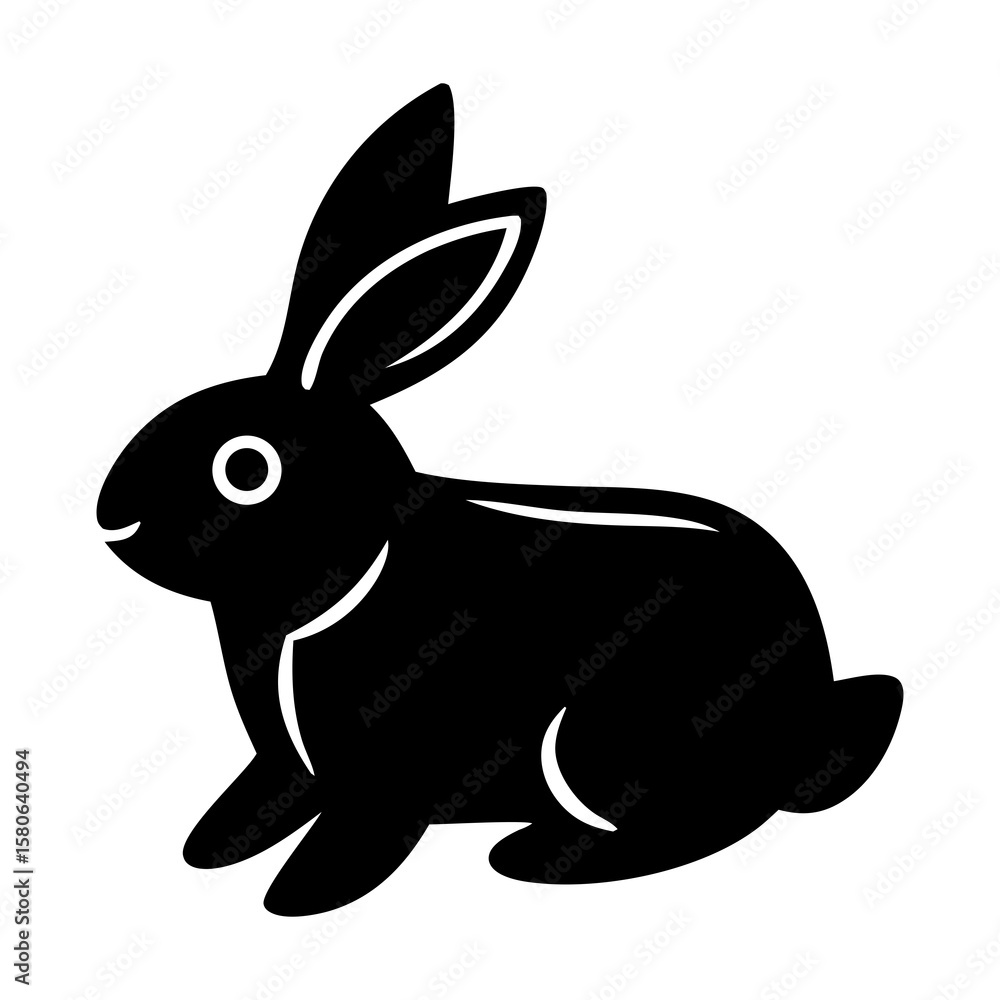 Obraz premium Rabbit Silhouette Vector illustration