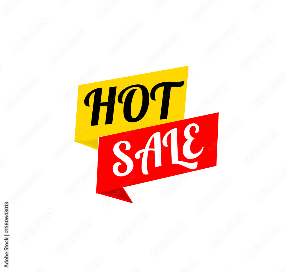 Hot sell banner with bold promotional design isolated on white background Hot sell banner with bold promotional design isolated on white background