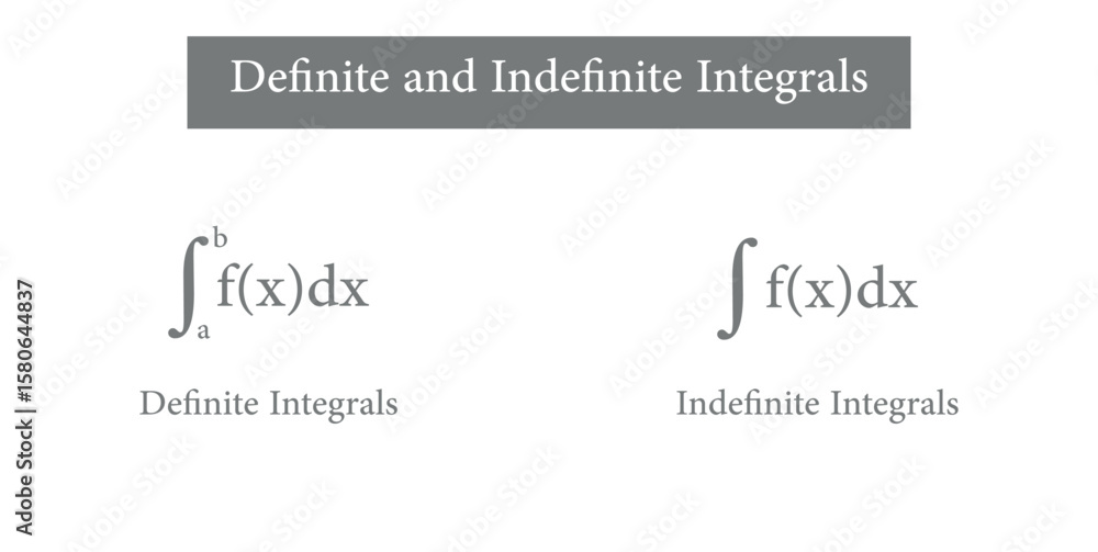 Fototapeta premium Definite and Indefinite Integrals in Calculus.
