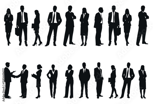 Business people, set of vector silhouettes