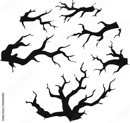 Wallpaper Mural Silhouette of cracks silhouette design black Torontodigital.ca