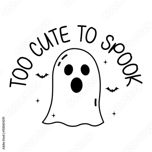 Too cute to spook SVG Design
