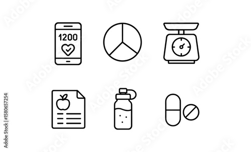 Essential fitness tools for a healthy lifestyle with calorie counter and meal plan