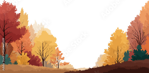 Autumn Forest Landscape Illustration