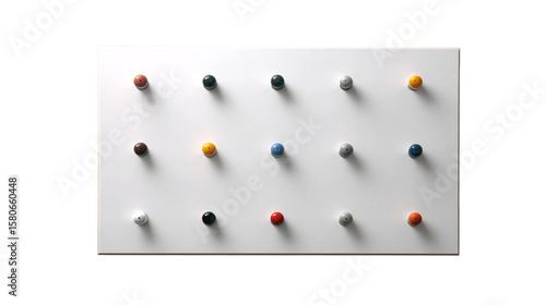 A minimalist magnet pin board variant 7007, white background --ar 16:9