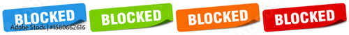 blocked sticker. blocked sticker set on white background