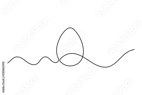 Egg icon continuous one line drawing and minimalist style isolate outline illustration