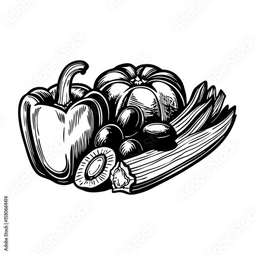 Sicilian veggie mix: fresh caponata with ripe vegetables for a healthy diet. Preparing homemade caponata needs fresh ingredients to follow original recipes. Classic Sicilian veggie mix,