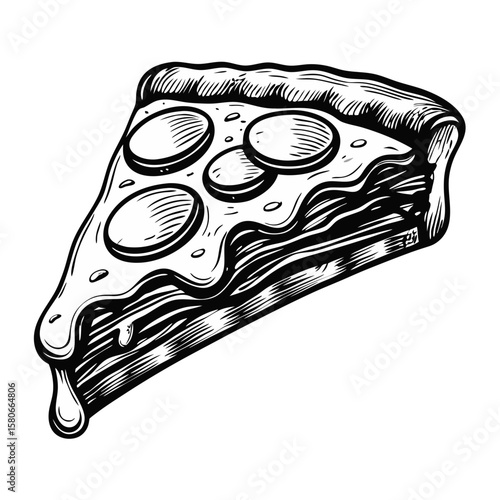 A delicious eggplant parmigiana slice with mozzarella and tomato sauce, tasty drawing. This eggplant parmigiana slice is a vector illustration of Italian cuisine, capturing the essence of the dish.
