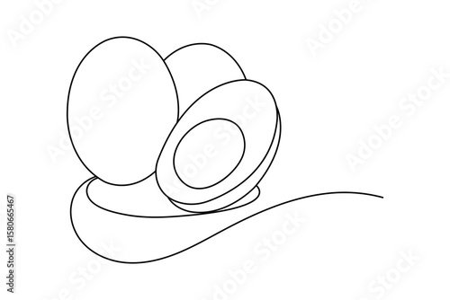 Egg icon continuous one line drawing and minimalist style isolate outline illustration