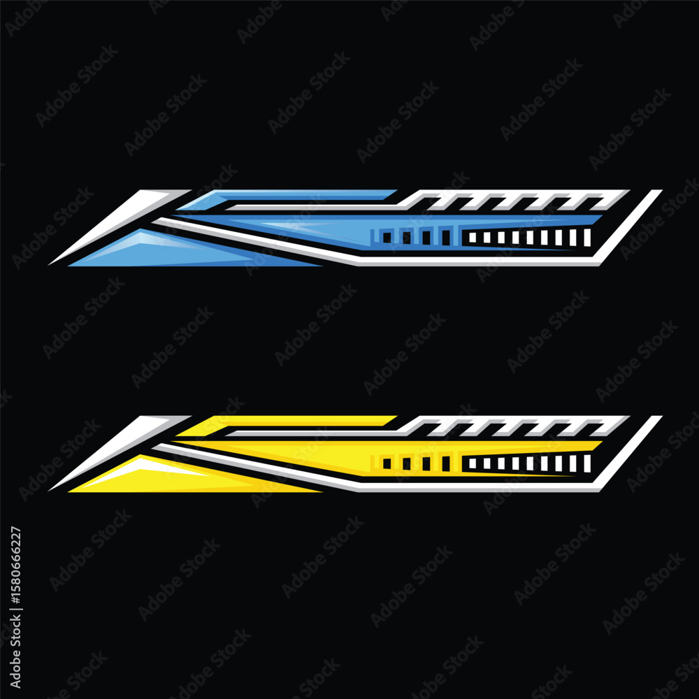 Fototapeta premium Racing sticker lines vector element for motorcycle and car sticker wrap modifications