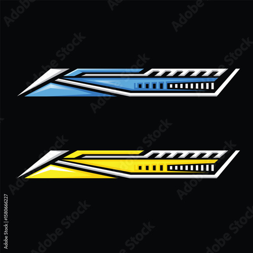 Racing sticker lines vector element  for motorcycle and car sticker wrap modifications