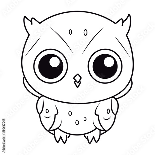 Coloring Page Of cartoon cute baby Snowy kawai Coloring Book for kids.
