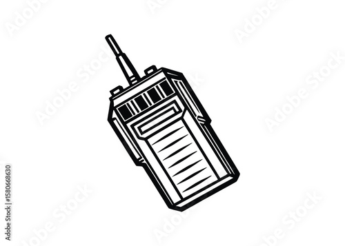 Silhouette of walkie talkie isolated on a white background
