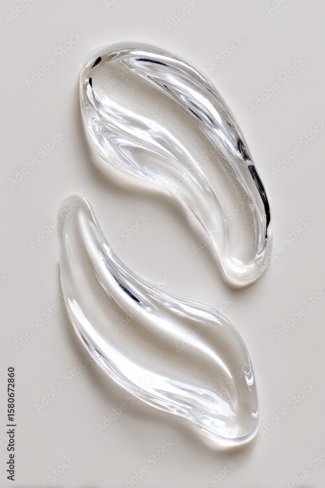 Naklejka premium Close-up of Transparent Glass Eye Curls with Curved and Swirling Design on Light Background for Decorative Art and Craft Projects