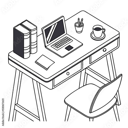illustration of a chair and a table