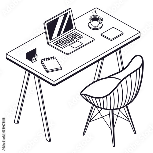 desk with a chair