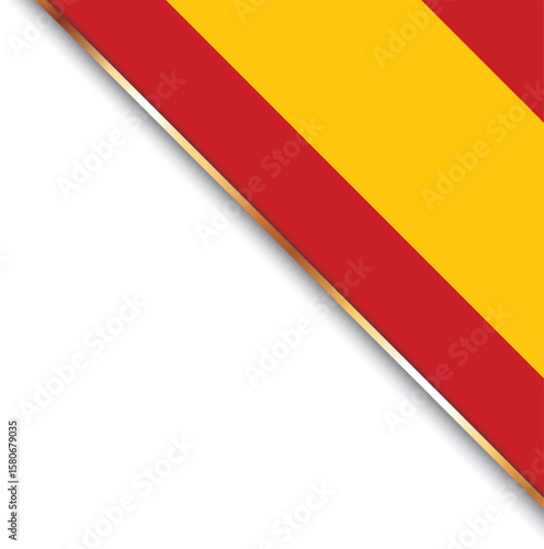 banner with flag of Spain, corner banner with gold frame