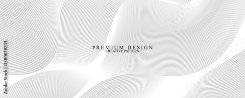 Premium background design with diagonal line pattern in grey colour. Vector white horizontal template for business banner, formal invitation backdrop, luxury voucher, prestigious gift certificate