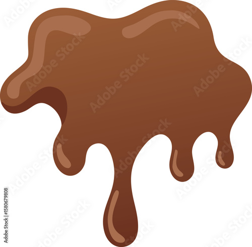 Melted Chocolate Drip Splash Vector Graphic