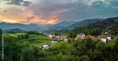 Sunrise from the Baztan Valley viewpoint (Navarra, Spain)