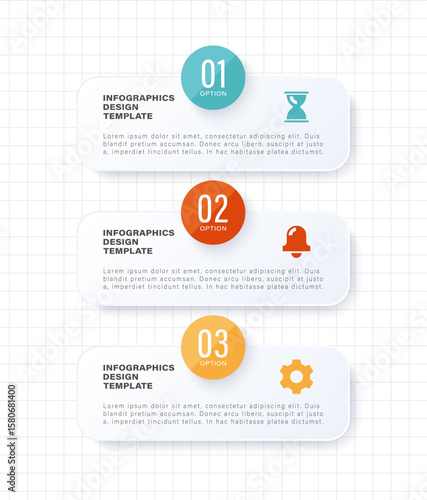 Three steps vector vertical infographic template. Business and marketing infographics for presentations