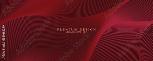 Contemporary technology cover design set. Luxury background with red line pattern (guilloche curves). Premium vector tech backdrop for business layout, digital certificate, formal brochure template