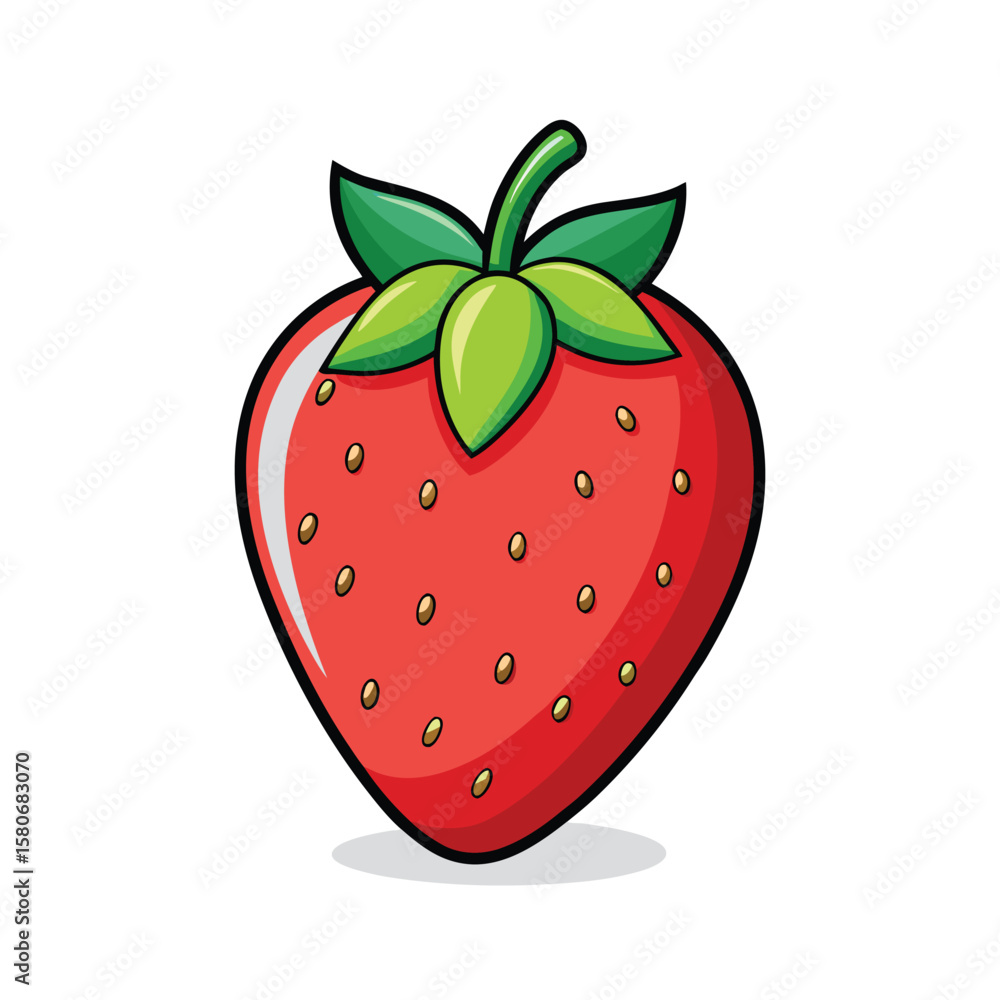 Obraz premium Cute Anime Style Strawberry Illustration