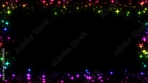 カラフルなキラキラしたフレームのエフェクト動画