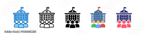 Government Multiple Style Icon Set Collection. 