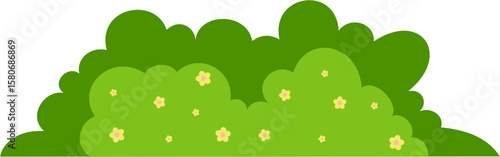 Green bush with flowers