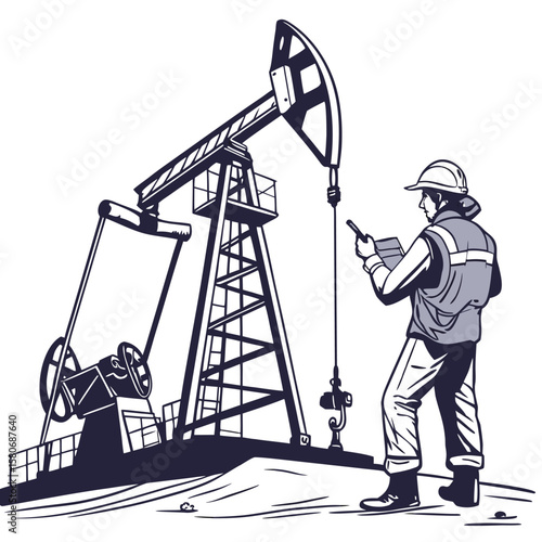 Silhouetted oil pump jack against the sky, a symbol of the petroleum industry's energy exploration and fuel production