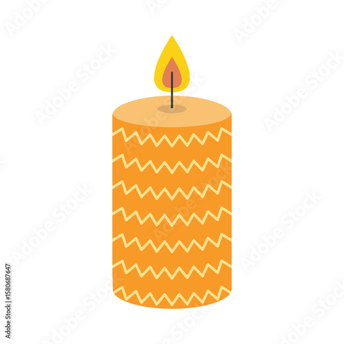 Wax candles. Aromatherapy. Home decor. Flat vector illustration isolated on a white background