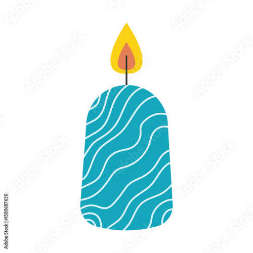 Wax candles. Aromatherapy. Home decor. Flat vector illustration isolated on a white background