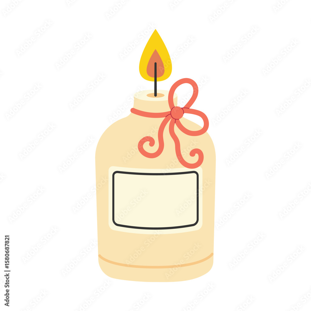 Obraz premium Wax candles. Aromatherapy. Home decor. Flat vector illustration isolated on a white background