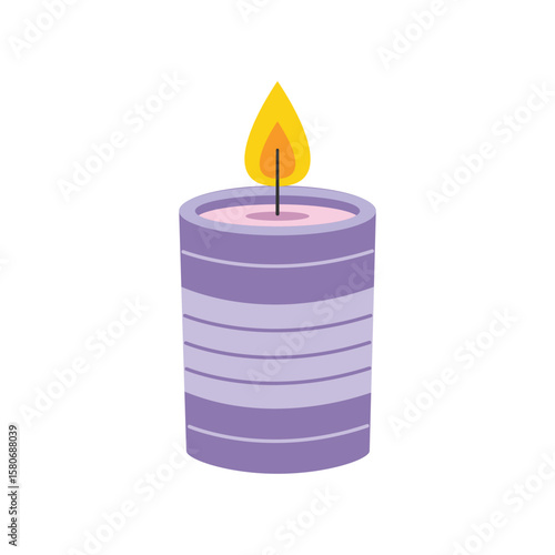 Wax candles. Aromatherapy. Home decor. Flat vector illustration isolated on a white background
