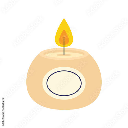 Wax candles. Aromatherapy. Home decor. Flat vector illustration isolated on a white background