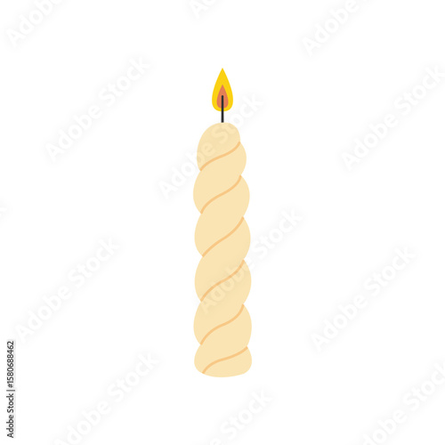 Wax candles. Aromatherapy. Home decor. Flat vector illustration isolated on a white background