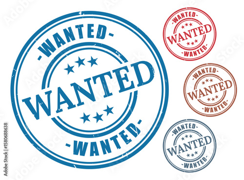 Top Wanted Badge Collection, Grunge Style Sought-After Item Stamp Set  