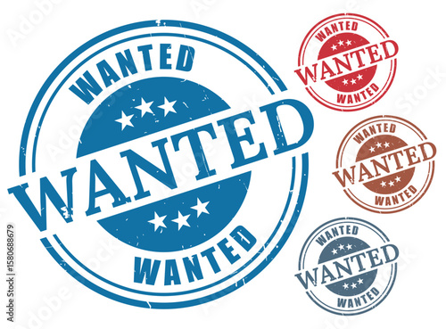 Highly Wanted Stamp Vector Set, Grunge Rubber Most Desired Label Pack  