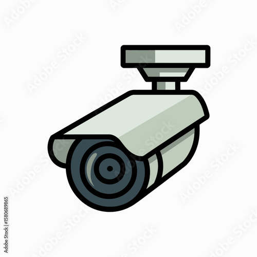 Modern security camera surveillance equipment isolated on white background