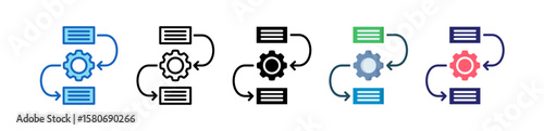Workflow Multiple Style Icon Set Collection. 