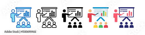 Presentation Multiple Style Icon Set Collection. 
