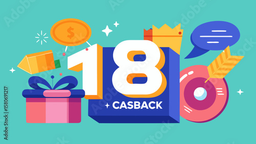 Cashback reward notification after online pur illustration for modern finance app